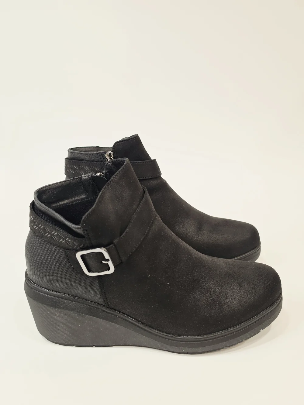 BOBS from Skechers Gala In High Demand Women’s Black Wedge Ankle Boots